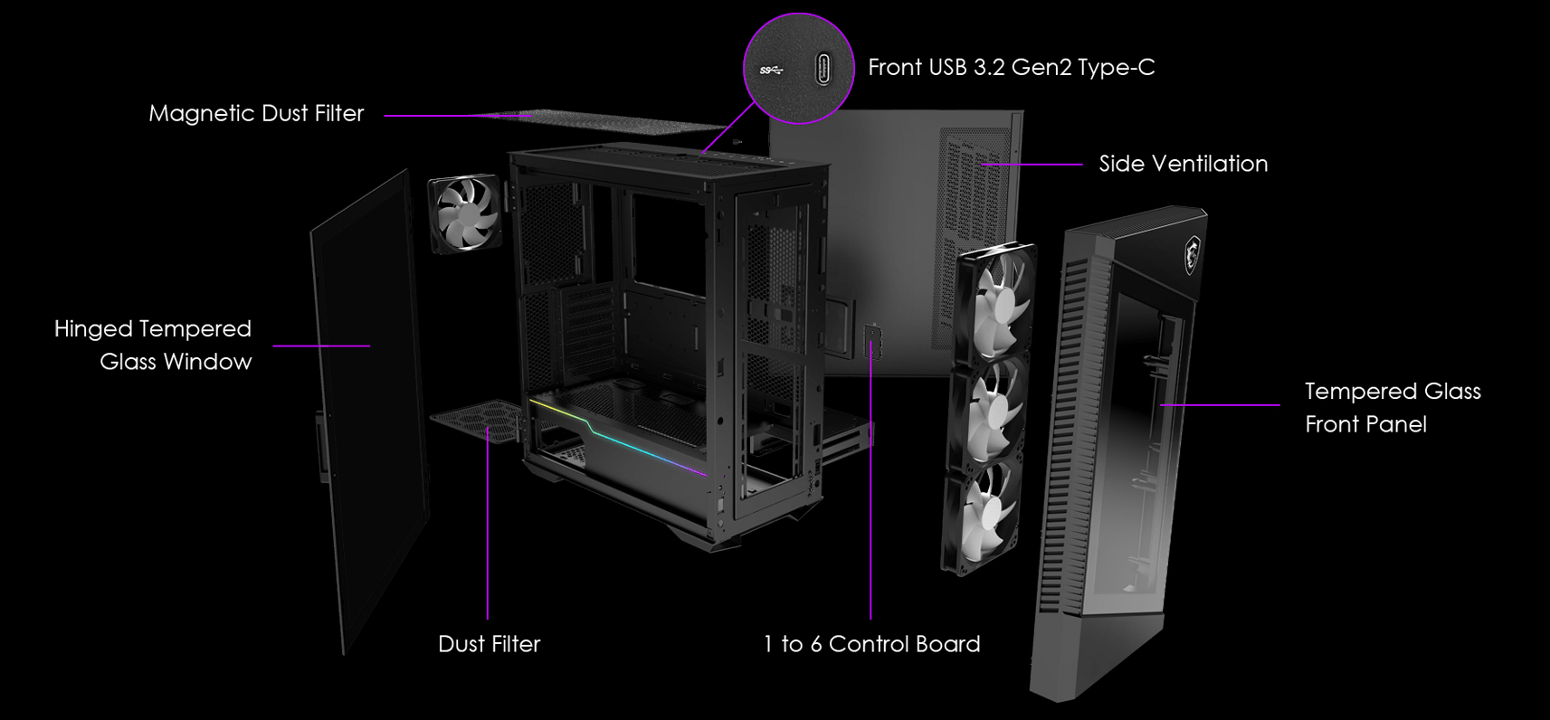 MSI MPG VELOX 100R Black Computer Case